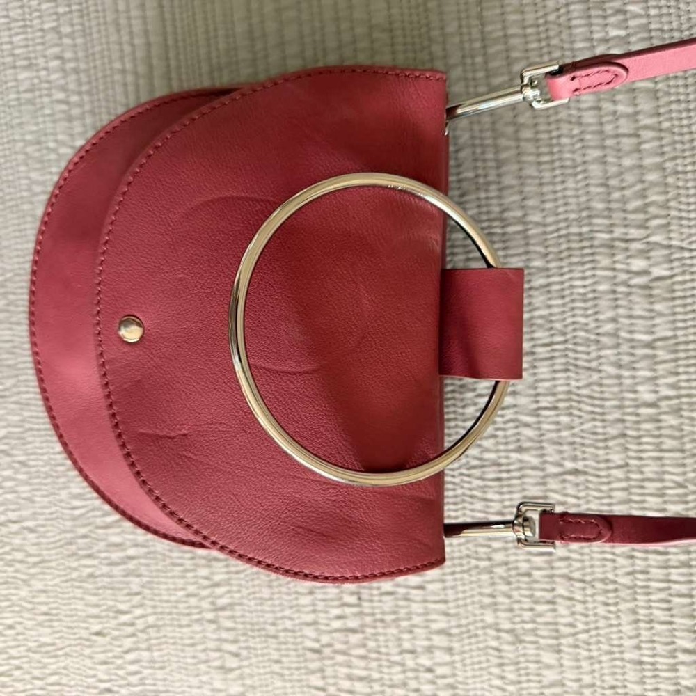 NWT Theory Women's Whitney 2.0 Bag Dusty Rose Leather Ring Handle Crossbody - Picture 3 of 6